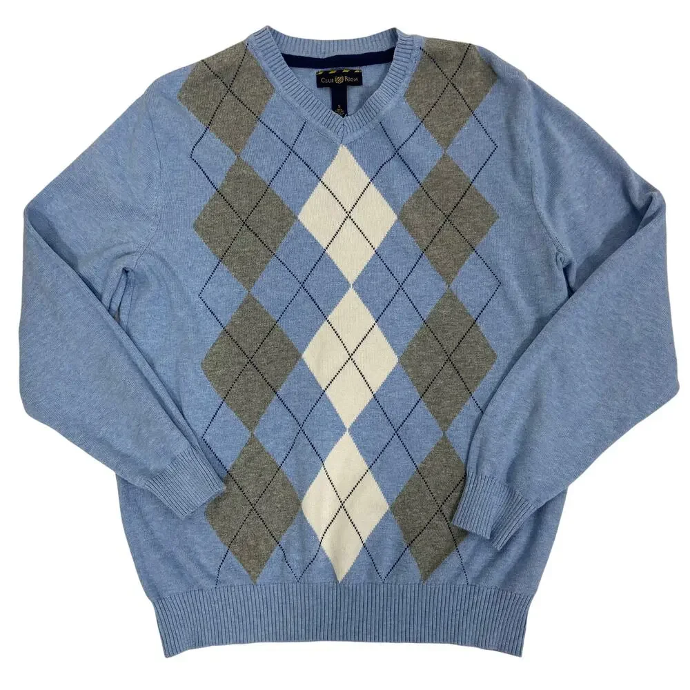 Club Room 100% Cotton Blue Pullover Men's Sweater Size Small - Picture 2 of 9